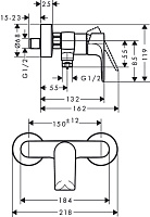 Hansgrohe Rebris E Смеситель для душа, цвет: матовый черный 72650670