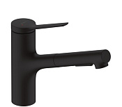 Hansgrohe Zesis Смеситель для кухни с выдвижным изливом, цвет: черный 74800670