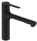 Hansgrohe Zesis Смеситель для кухни с выдвижным изливом, цвет: черный 74801670