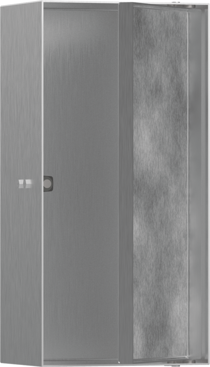 Hansgrohe XtraStoris Rock Полка в нишу встраиваемая 30х14х30h см, с дверью, цвет: нержавеющая сталь 56082800