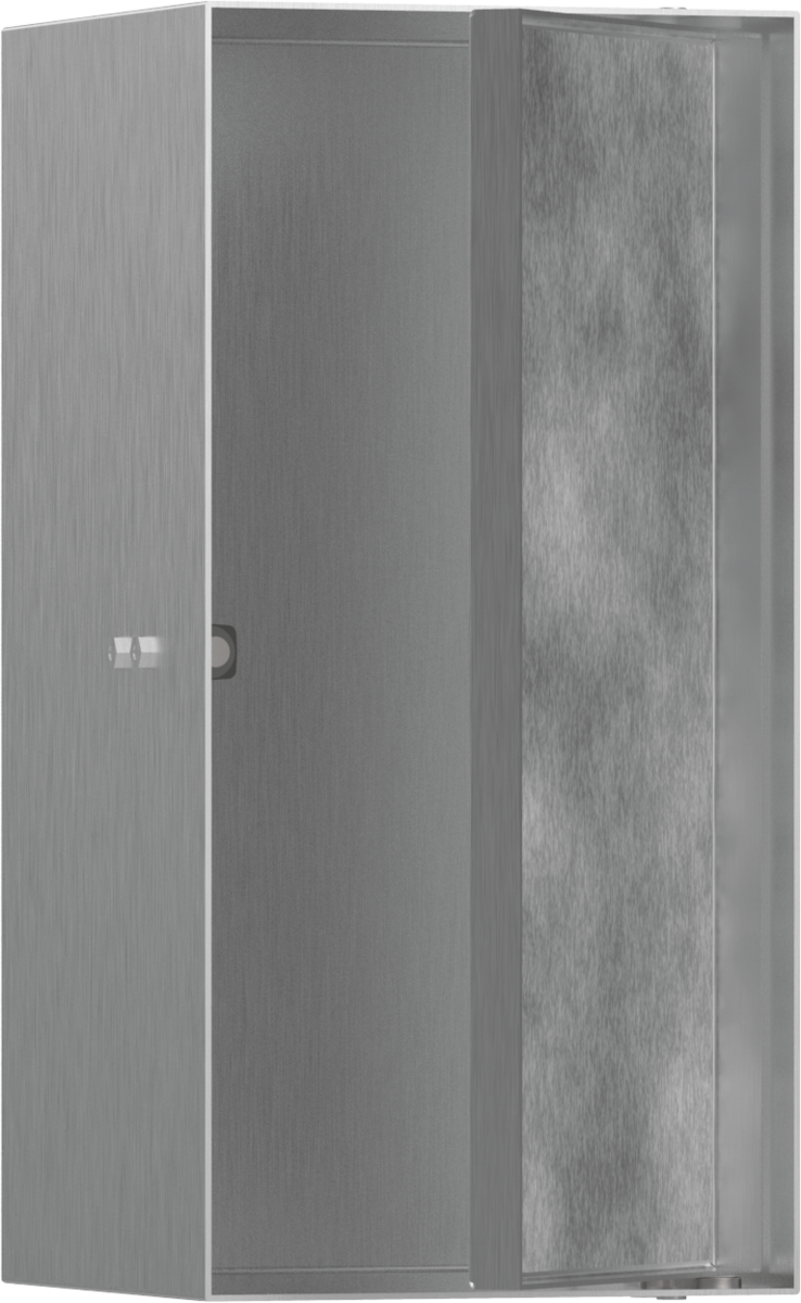 Hansgrohe XtraStoris Rock Полка в нишу встраиваемая 30х14х30h см, с дверью, цвет: нержавеющая сталь 56088800
