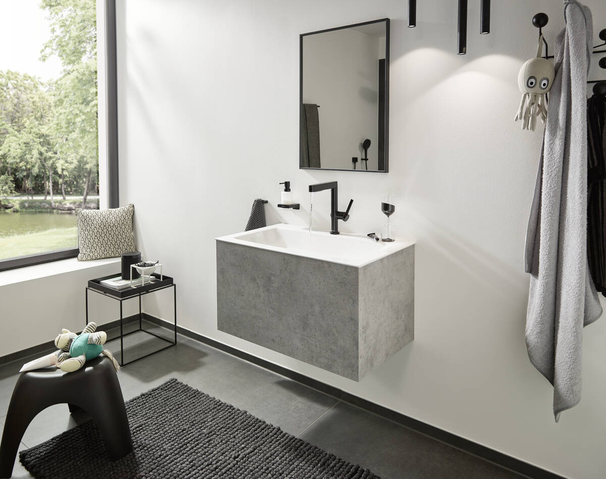 Hansgrohe Finoris Смеситель для раковины, с донным клапаном, цвет: матовый черный 76063670