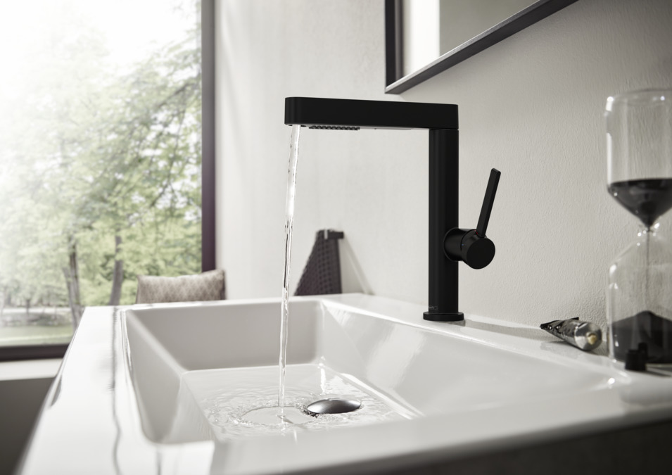 Hansgrohe Finoris Смеситель для раковины, с донным клапаном, цвет: матовый черный 76063670
