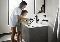 Hansgrohe Finoris Смеситель для раковины, с донным клапаном, цвет: матовый черный 76063670