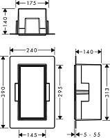 Hansgrohe XtraStoris Rock Полка в нишу встраиваемая 30х14х30h см, с дверью, цвет: матовый черный 56088670