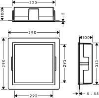 Hansgrohe XtraStoris Полка-короб встраиваемая 30х10х30h см, цвет: белый 56099700