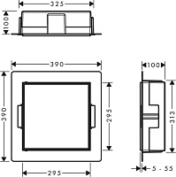 Hansgrohe XtraStoris Rock Полка в нишу встраиваемая 30х10х30h см, с дверью, цвет: матовый белый 56085700