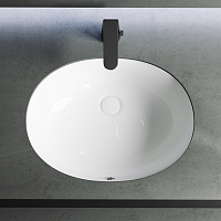 Ceramicanova Element Раковина под столешницу 51х42 см, с переливом, цвет: белый глянцевый CN6042