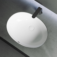 Ceramicanova Element Раковина под столешницу 51х42 см, с переливом, цвет: белый глянцевый CN6042