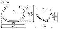 Ceramicanova Element Раковина под столешницу 56х42 см, без перелива, цвет: белый глянцевый CN6043