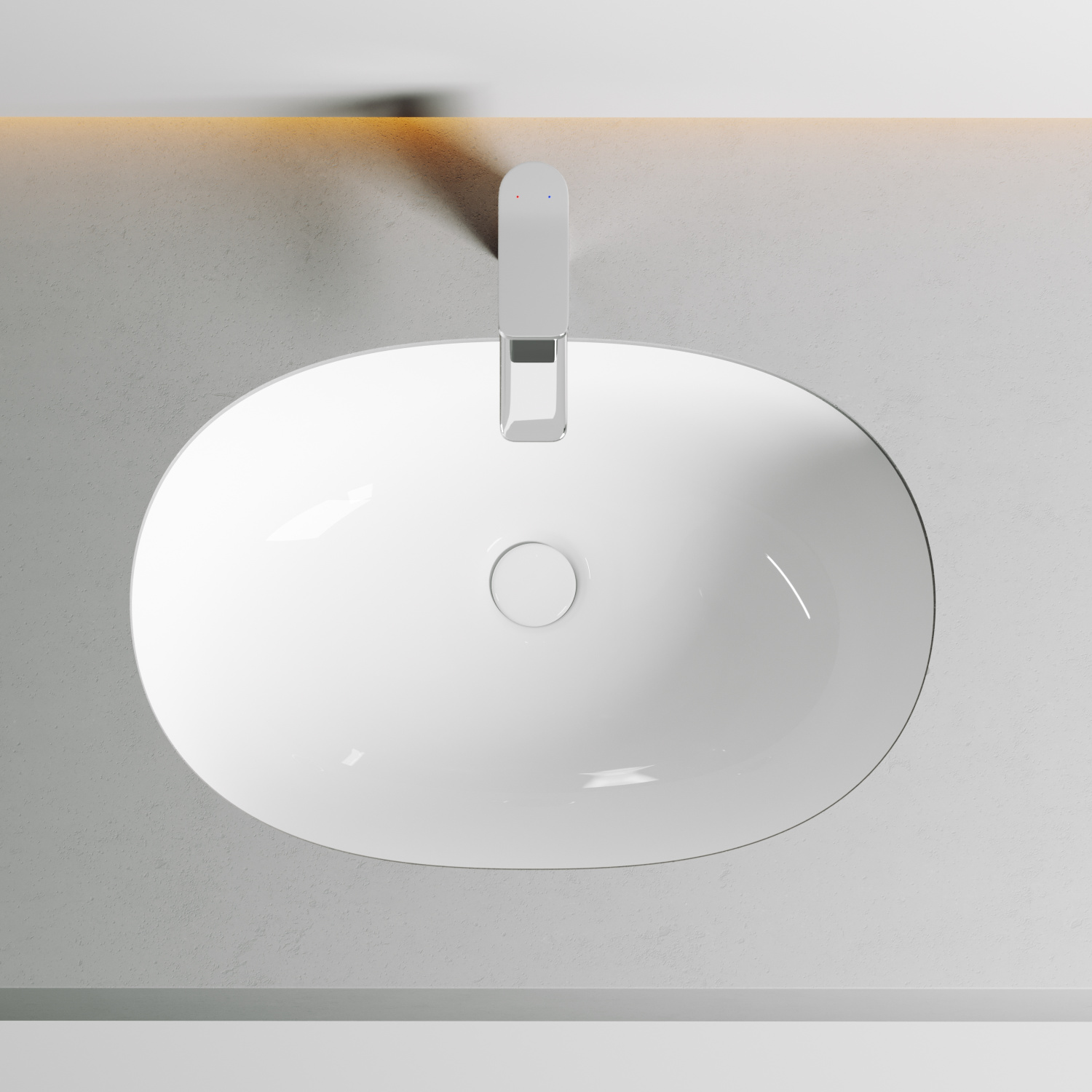 Ceramicanova Element Раковина в столешницу 56,5х38,5 см, с переливом, цвет: белый глянцевый CN6044