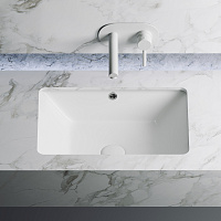 Ceramicanova Element Раковина встраиваемая под столешницу 55х40 см, перелив, цвет: белый глянцевый CN6045