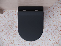 Ceramicanova Balearica Унитаз подвесной 36,5х49 см, безободковый с крышкой, цвет: черный матовый CN6000MB
