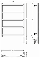 Сунержа Галант 3.0 Полотенцесушитель электрический 43,2x72,4h см, правое, шампань 020-5801-6040