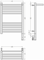 Сунержа Богема 3.0 с 1 полкой Полотенцесушитель электр. 43,2x72,4h см, правое, шампань 020-5807-6040