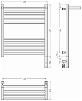 Сунержа Богема 3.0 с 1 полкой Полотенцесушитель электр. 53,2x72,4h см, правое, шампань 020-5807-6050