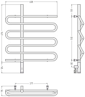 Сунержа Эпатаж 3.0 Полотенцесушитель электрический 60,8x80h см, левое, цвет: шампань 020-5850-8060