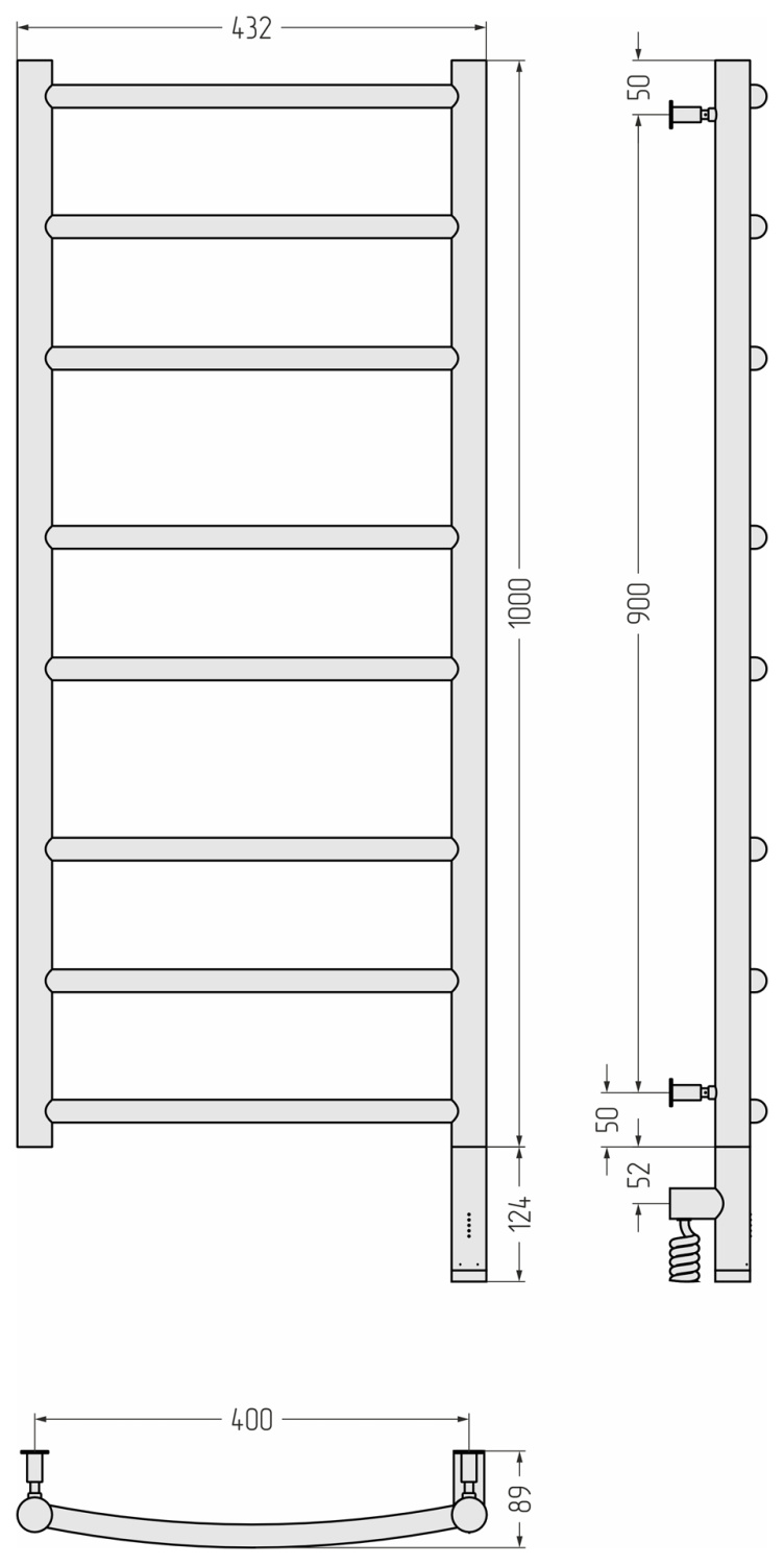 Сунержа Галант 3.0 Полотенцесушитель электрический 43,2x112,4h см, прав., мат. шампань 022-5801-1040