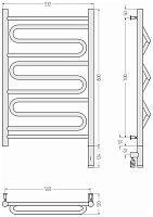 Сунержа Элегия 3.0 Полотенцесушитель электрический 53,2x92,4h см, правое, мат. шампань 022-5819-8050