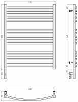 Сунержа Аркус 3.0 Полотенцесушитель электрический 63x92h см, левое, цвет: мат. золото 032-5704-8060