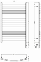 Сунержа Аркус 3.0 Полотенцесушитель электрический 53x92h см, правое, цвет: мат. золото 032-5705-8050