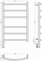 Сунержа Галант 3.0 Полотенцесушитель электрический 53,2x92,4h см, левое, мат. золото 032-5800-8050
