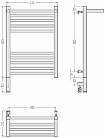 Сунержа Богема 3.0 с 1 п. Полотенцесушитель электр. 43,2x72,4h см, левое, мат. золото 032-5806-6040