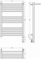 Сунержа Богема 3.0 с 1 п. Полотенцесушитель электр. 53,2x92,4h см, правое, мат. золото 032-5807-8050