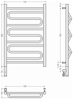 Сунержа Элегия 3.0 Полотенцесушитель электрический 53,2x92,4h см, левое, мат. золото 032-5818-8050