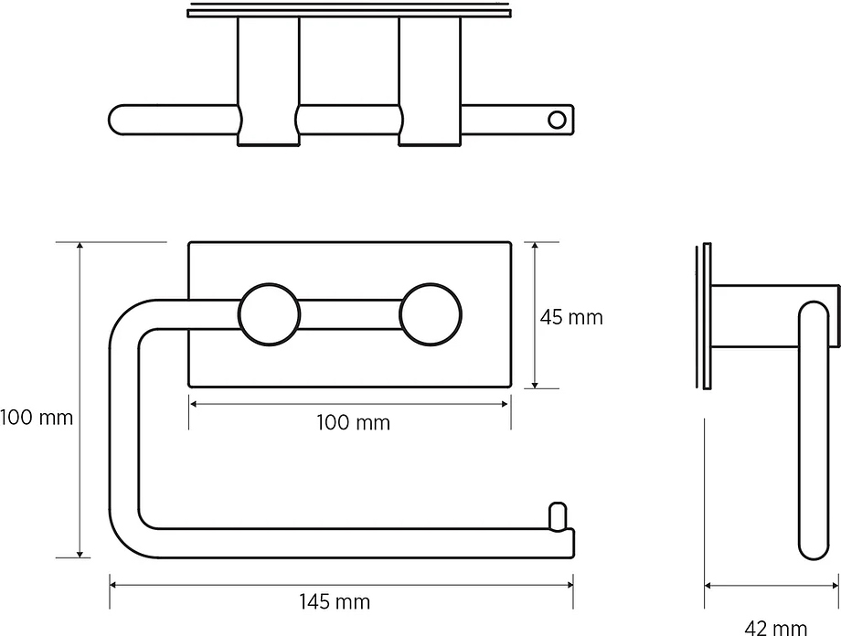 Bemeta Easy Держатель туалетной бумаги открытый, подвесной, цвет: черный 163112220