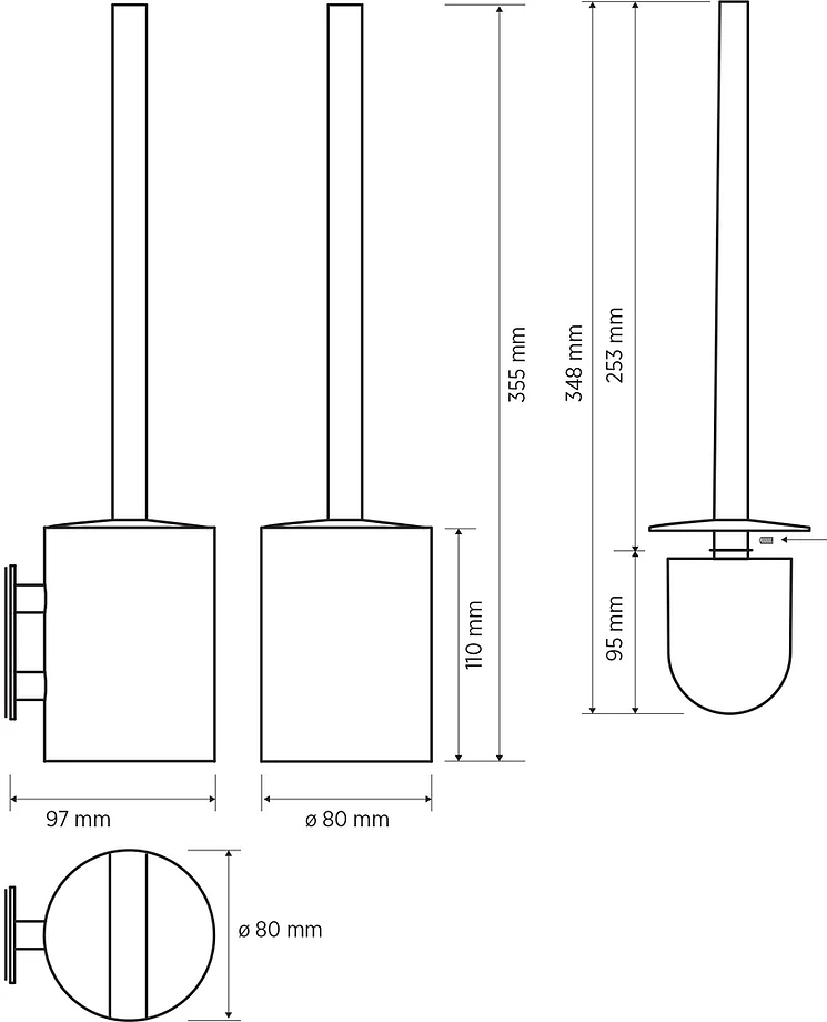 Bemeta Easy Ершик для унитаза подвесной, с колбой из нержавеющей стали, цвет: сталь шлифованная 163113065