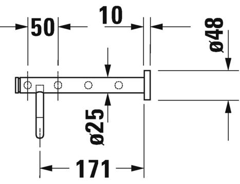 Duravit D-Code Полка для полотенец подвесная прямоугольная 65x22 см, цвет: хром 0099251000