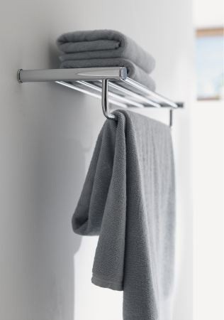 Duravit D-Code Полка для полотенец подвесная прямоугольная 65x22 см, цвет: хром 0099251000