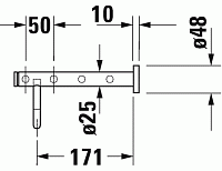 Duravit D-Code Полка для полотенец подвесная прямоугольная 65x22 см, цвет: хром 0099251000