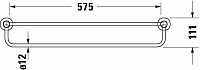 Duravit D-Code Полка для полотенец подвесная прямоугольная 65x22 см, цвет: хром 0099251000
