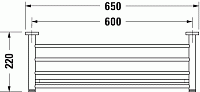 Duravit D-Code Полка для полотенец подвесная прямоугольная 65x22 см, цвет: хром 0099251000