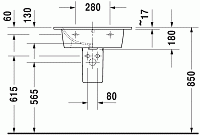 Duravit Me by Starck Раковина подвесная прямоугольная с 1 отв 63x49x18h см, цвет: белый 2336630060