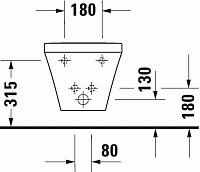 Duravit DuraStyle Биде подвесное 37x54см, с 1 отв. под смеситель и покрытием Wondergliss, цвет:белый 22871500001