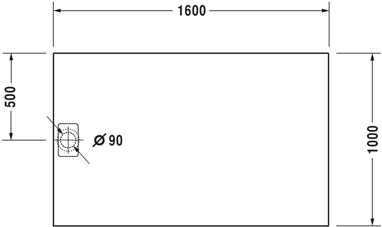Duravit Stonetto Душевой поддон 160х100x5h см, цвет: антрацит 720171680000000