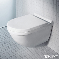 Duravit Starck 3 Унитаз подвесной с сиденьем Rimless 36,5x54x37,5h см, цвет: белый 45270900A1