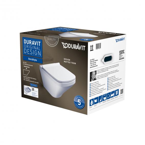 Duravit DuraStyle Унитаз подвесной с сиденьем Rimless 37x54x35,5h см, цвет: белый 45510900A1