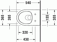 Duravit DuraStyle Унитаз безободковый подвесной с сиденьем 36,5x54x35h см, цвет: белый 45620900A1