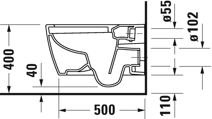 Duravit Me by Starck Унитаз безободковый подвесной с сиденьем 37x57x36h см, цвет: белый 45790920A1