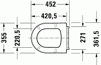Duravit Me by Starck Унитаз безободковый подвесной с сиденьем 37x57x36h см, цвет: белый 45790920A1