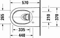 Duravit Me by Starck Унитаз безободковый подвесной с сиденьем 37x57x36h см, цвет: белый 45790920A1