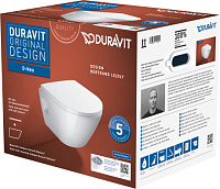 Duravit D-Neo Унитаз подвесной с сиденьем Rimless 37x48x36h см, цвет: белый 45870900A1