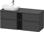 Duravit D-Neo Тумба под раковину слева с 4-мя ящ. 140x55x64,4h см, цвет: графит мат. DE4970L4949