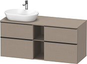 Duravit D-Neo Тумба под раковину слева подвесная с 4-мя ящ. 140x55x64,4h см, цвет: лен DE4970L7575