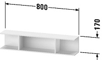 Duravit Ketho.2 Полка подвесная прямоугольная 80х15 см, цвет: графит суперматовый K21208080800000
