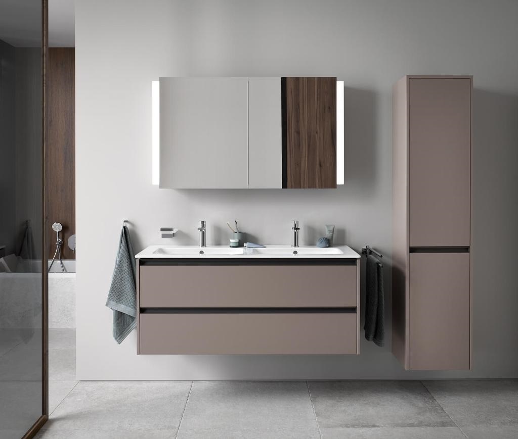Duravit Ketho.2 Шкаф подвесной 40х36х176h см, цвет: серо-коричневый матовый K21329R91910000